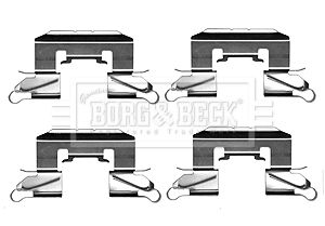 BORG & BECK priedų komplektas, diskinių stabdžių trinkelės BBK1212